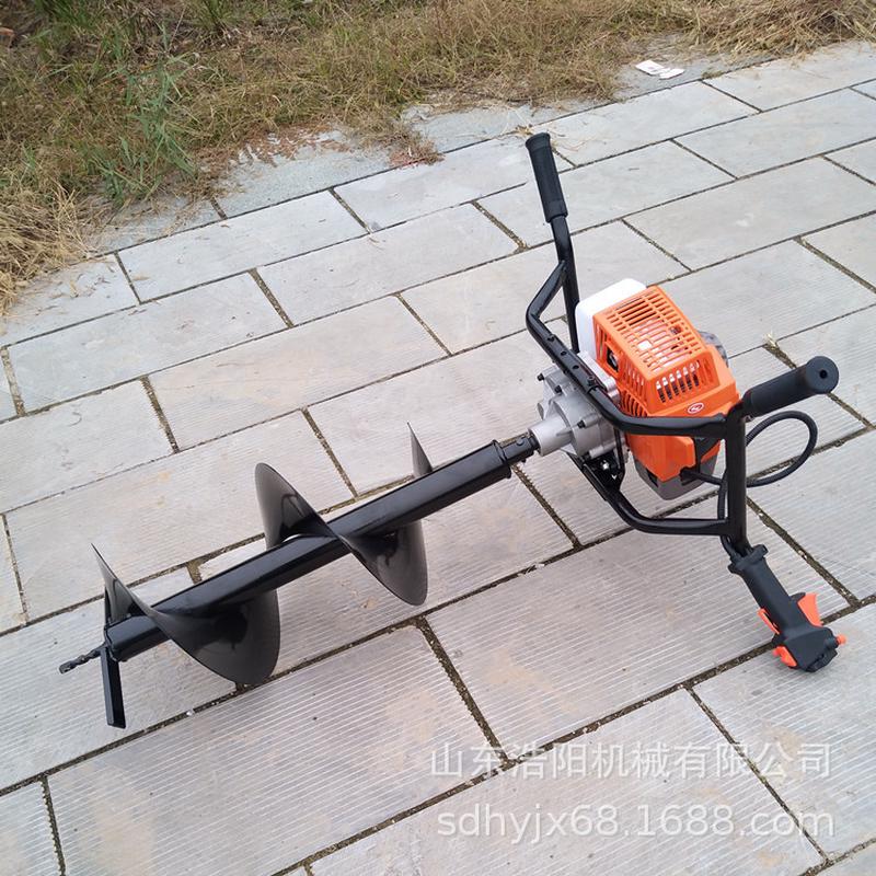 热销浩阳大功率汽油机机双人手提式植树挖窝挖坑63cc树木种植打洞