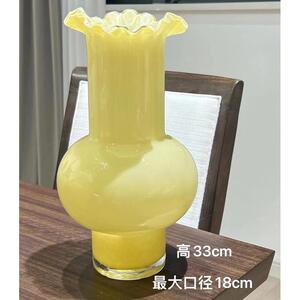 碧轩中古奶油复古玻璃插客厅餐桌水培花瓶摆件简约轻奢装饰品