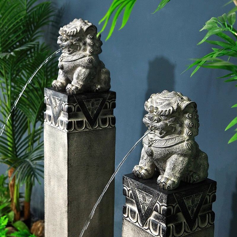 新中式循环拴马流水柱摆件庭院景观鱼池水缸院子造景假山喷泉鱼缸,家居饰品,户外/庭院摆件,淘宝优惠券,粉丝福利购,淘宝优惠卷