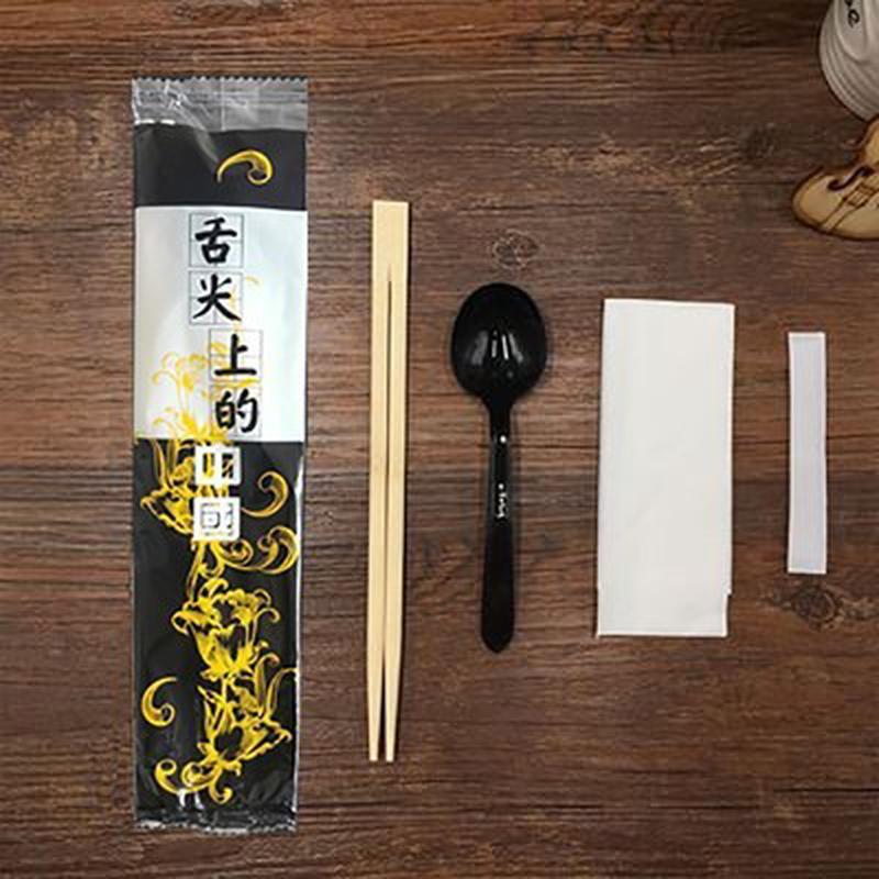 筷套装外卖打包商用一次性筷子四件套勺子餐具包三件套四合一餐具