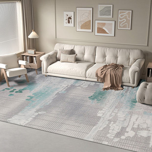 热销蓝混纺小圈绒印花地毯雾霾羊毛防火防潮样板间家用客厅售楼处