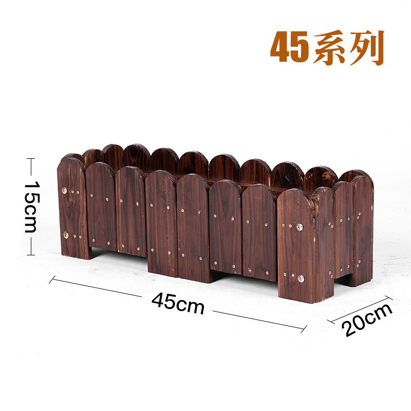 youka碳化木质高脚5cm防腐带脚圆头透气花盆家庭园艺公共绿化工程