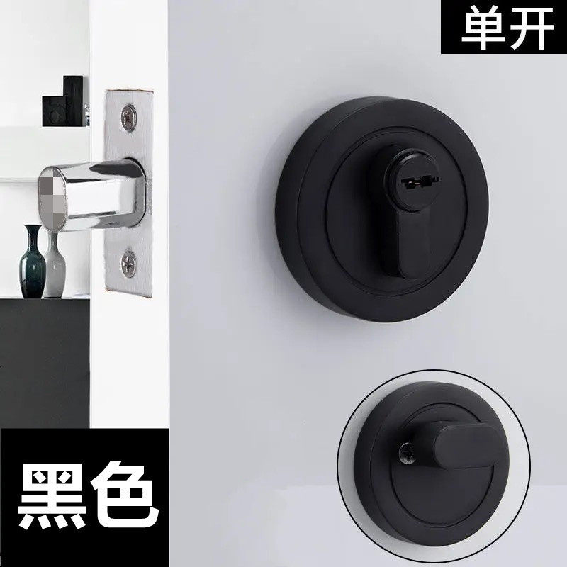隐形门锁锁闭辅助圆形锁双面浴室通道锁卫生间消防门无把手锁
