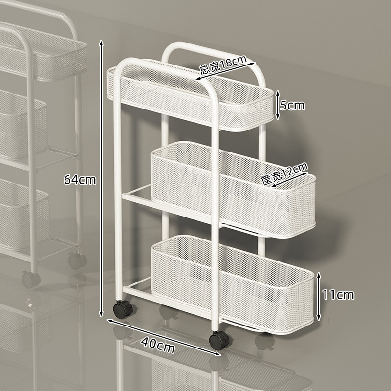 卫生间夹缝小推车收纳柜门后置物架厕所浴室洗漱台缝隙极窄收纳架