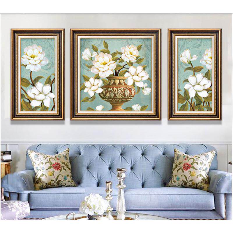 北欧客厅装饰画沙发背景墙画客厅壁画三联沙发后面的挂画 大气