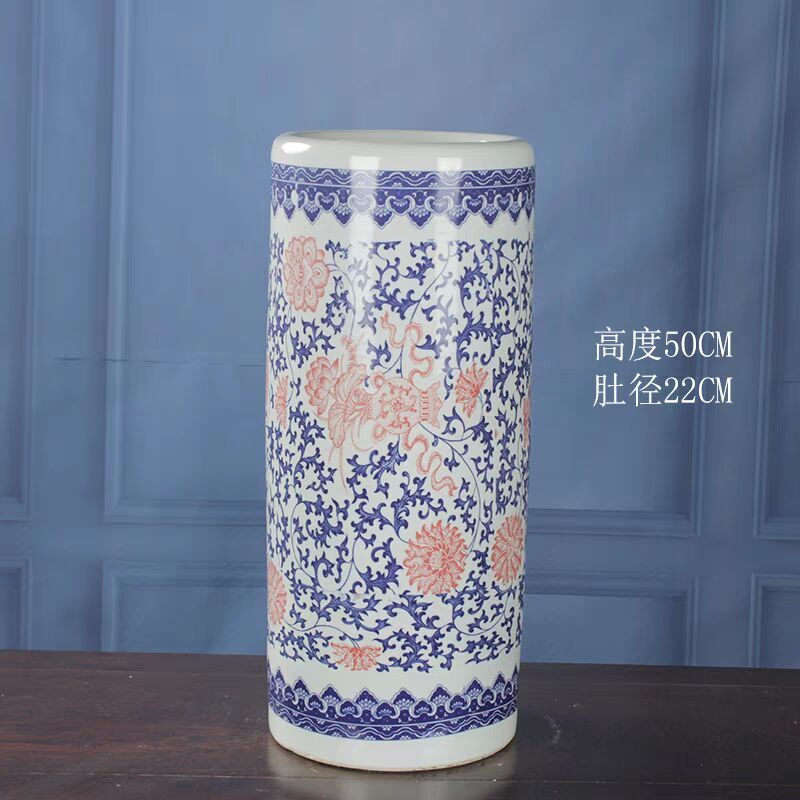 景德镇缸书画卷轴字画陶瓷瓷器青花箭筒帽筒放伞筒大花瓶客厅摆件