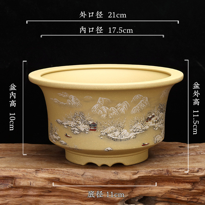 紫砂兰花盆君子兰创意吊兰建兰蕙兰春兰绿萝花器园艺花卉绿植批发