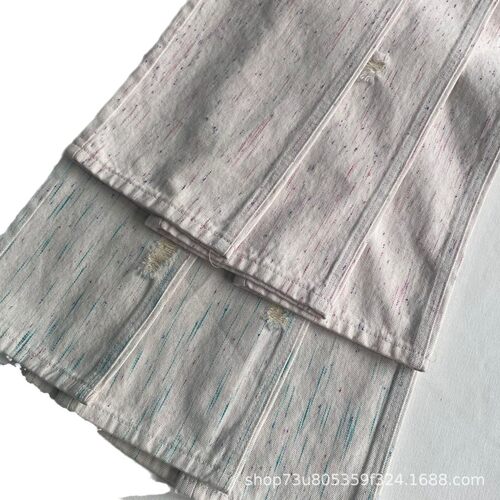 现货供应水洗彩点彩色斜纹牛仔布弹无适用服装面料牛仔布料