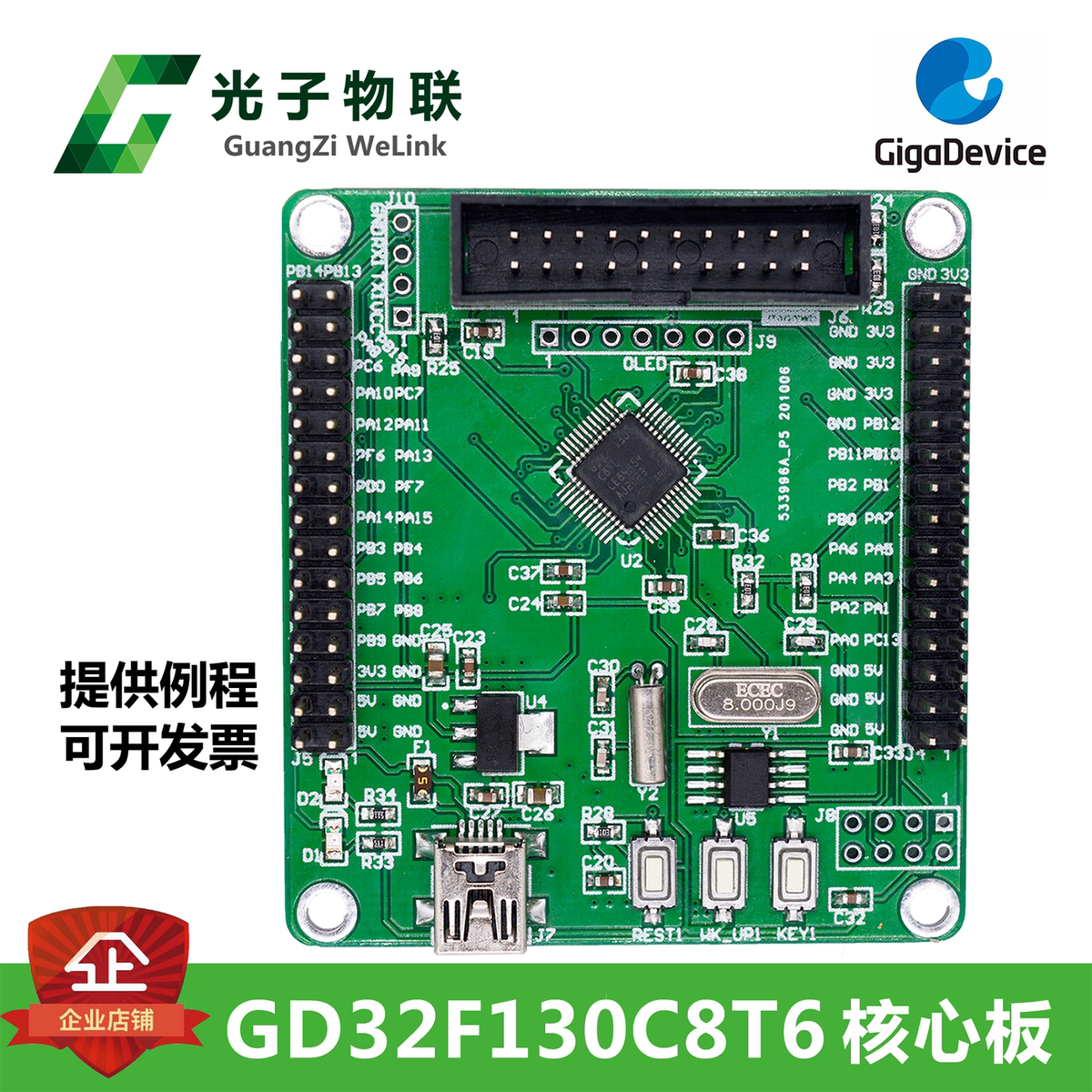 全新GD32F130C8T6开发板 GD32学习板 核心板 含例程