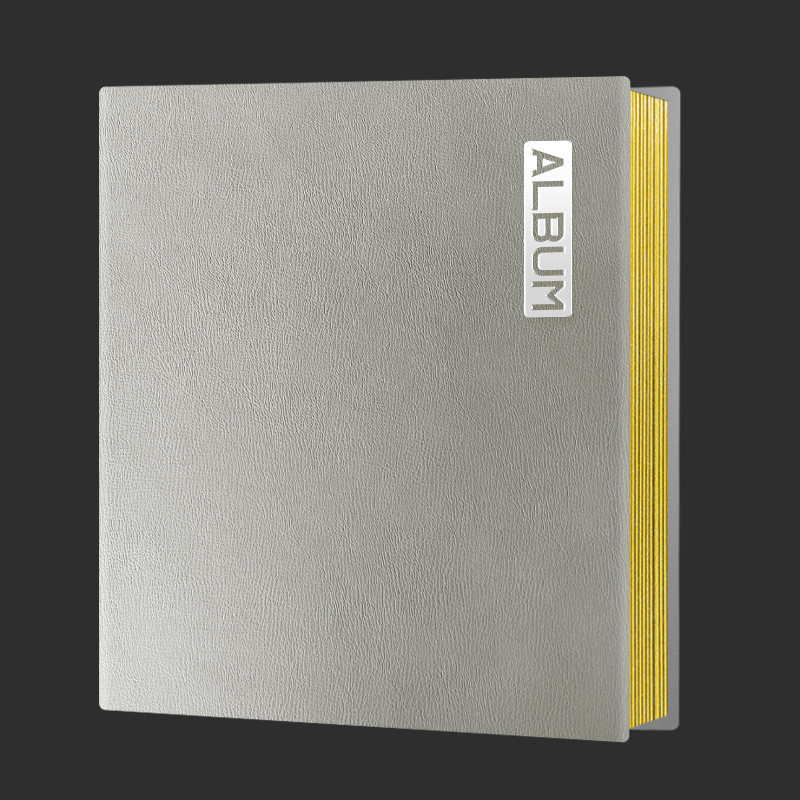 PU皮革封面A4自粘相册商用家用纪念相册覆膜式粘胶黑白卡内页影集