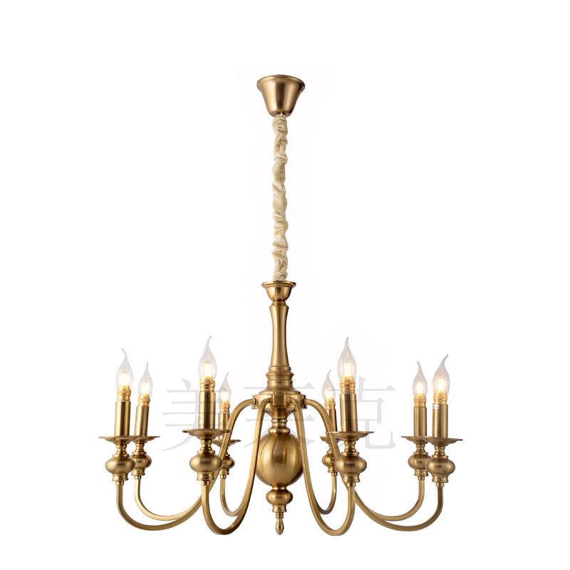 美式田园仿铜铁艺客厅吊灯艺术餐厅别墅个性简约蜡烛吊灯