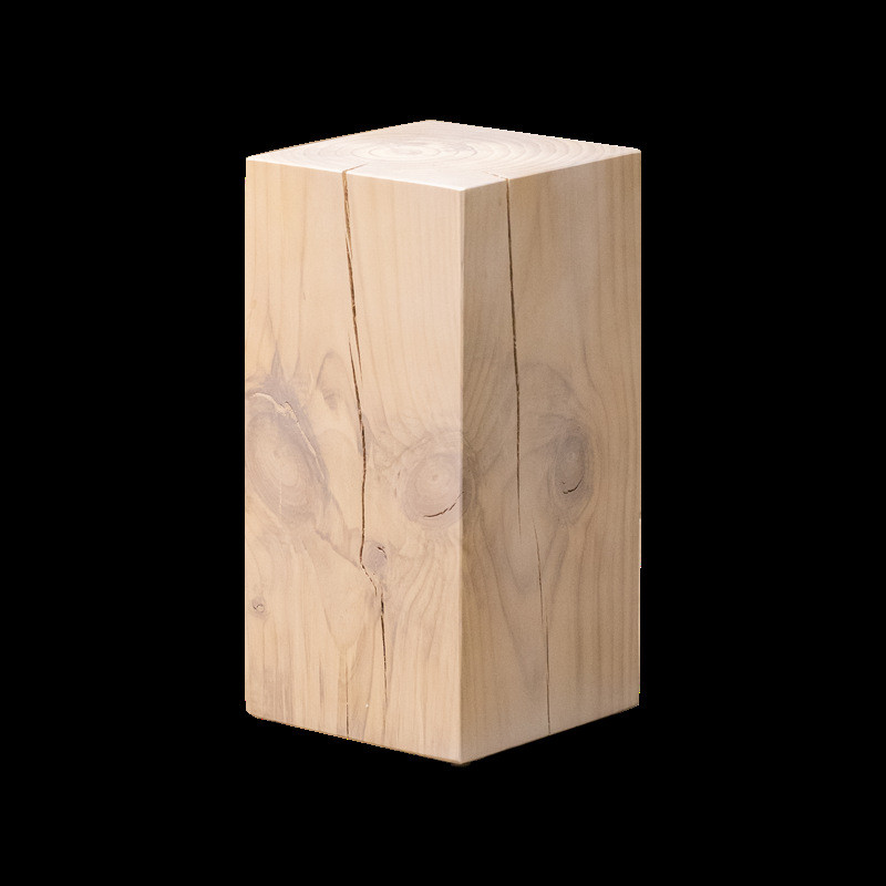 弄居树桩寂风原木墩子复古侘摆件方形木质民宿设计师原木边几