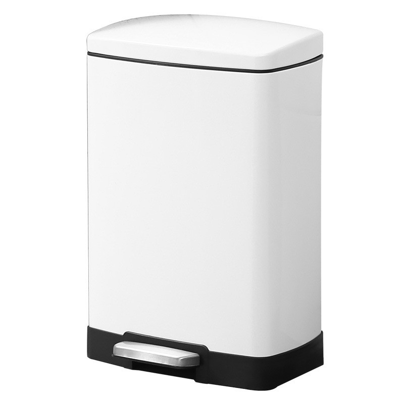 12l不锈钢方形垃圾桶家用厨房客厅脚踏收纳桶缓降欧式大号垃圾桶