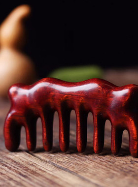 小叶紫檀八方来财八齿头部经络按摩梳发梳高档木梳红木头梳送礼