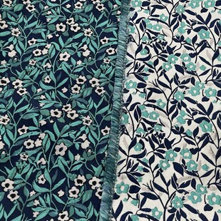 田园包包浮雕提花布料藏青底小碎花蓬蓬裙时装风抱枕装饰面料