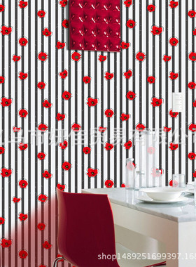 sa-h-1105-红色花带胶寝室客厅卧室橱柜学生墙纸装扮壁纸