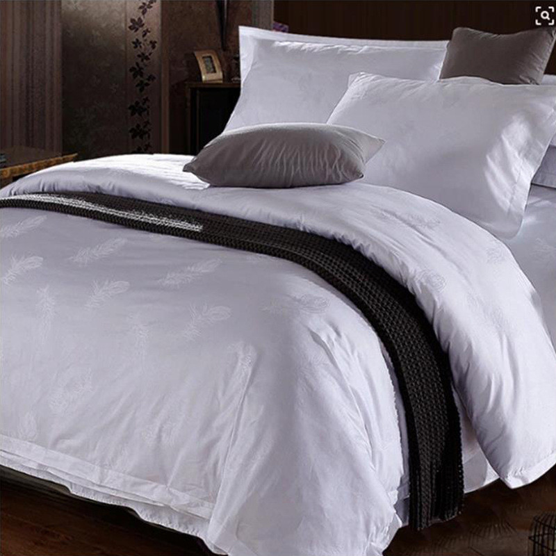 批发五星级酒店布草宾馆民宿床上用品60贡缎提花四件套罩床单被套