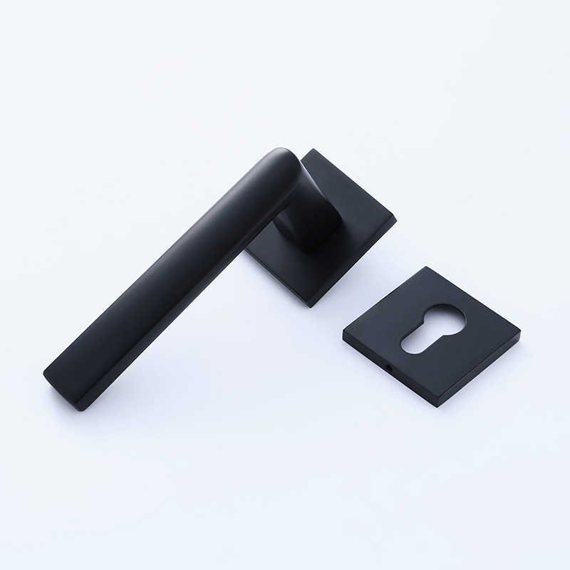 五金批发黑色简约室内卧室门锁锌合金机械门锁厂家锁具分体锁