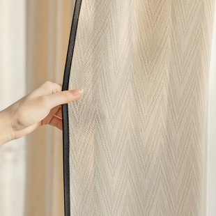 日式 梦幻透光不透人窗纱客厅阳台飘窗 棉麻纱帘帘卧室窗帘2024新款