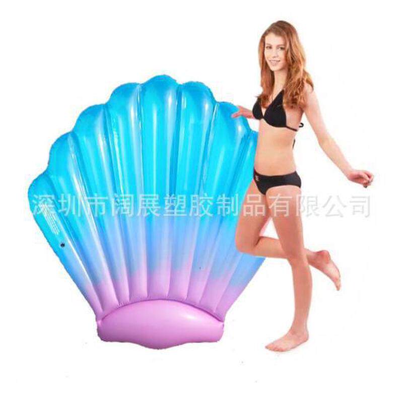 贝壳pvc水上充气蓝色现货浮排扇贝浮排水泡浮床游泳圈