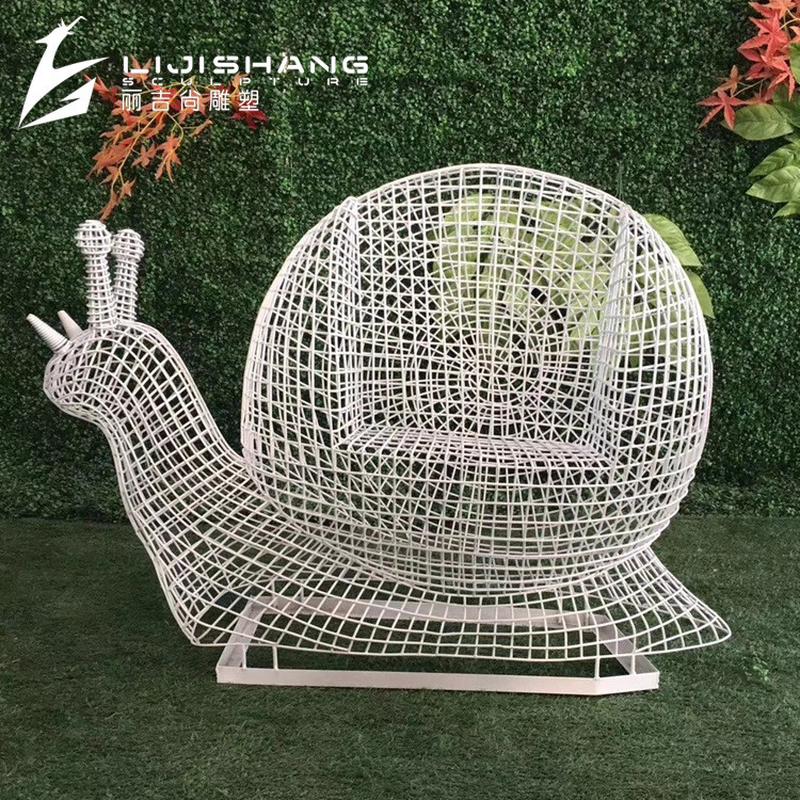 镂空不锈钢铁艺编织创意蜗牛雕塑户外游乐场园林景观蜗牛雕塑摆件