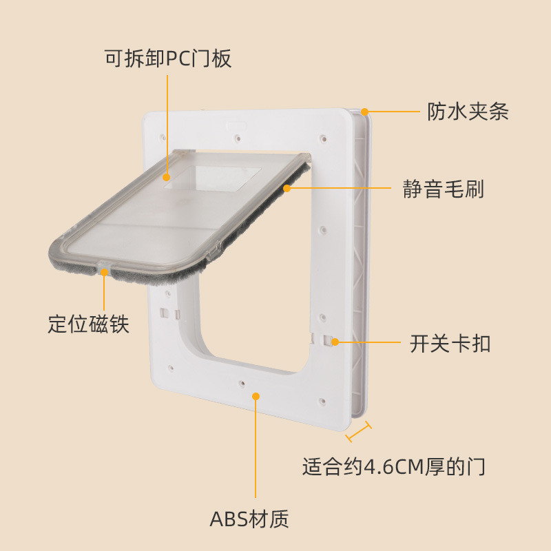热销跨境货源宠物用品abs猫门狗洞自由舍塑料宠物门猫犬进出宠物