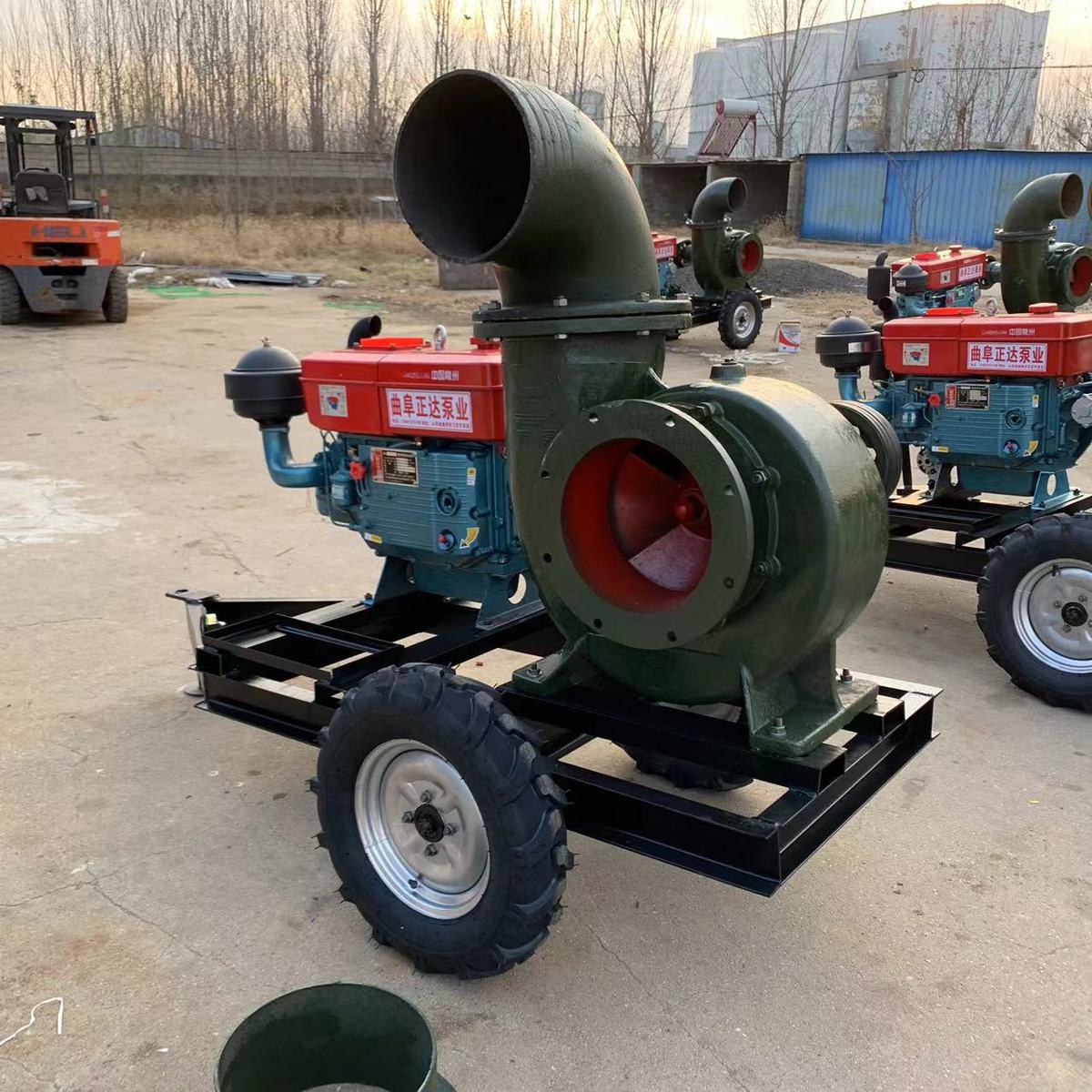 热销拖车12寸抽水泵柴油大功率立方980水泵移动泵车
