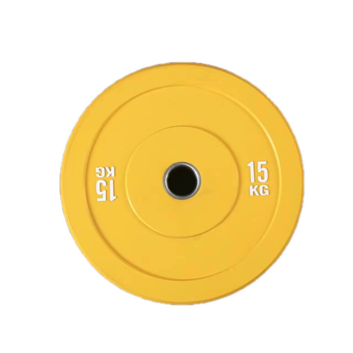 全胶弹竞技健身力量训练高杠铃片彩色胶片健身房大孔哑铃