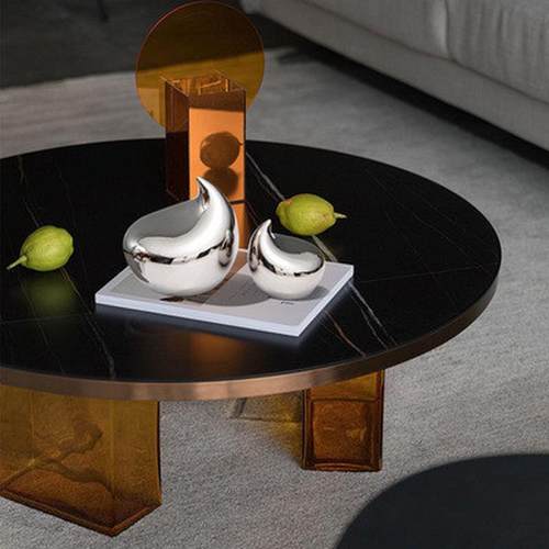 热销新中式陶瓷水滴镀银摆设艺术软装饰品抽象家居工艺品客厅摆件