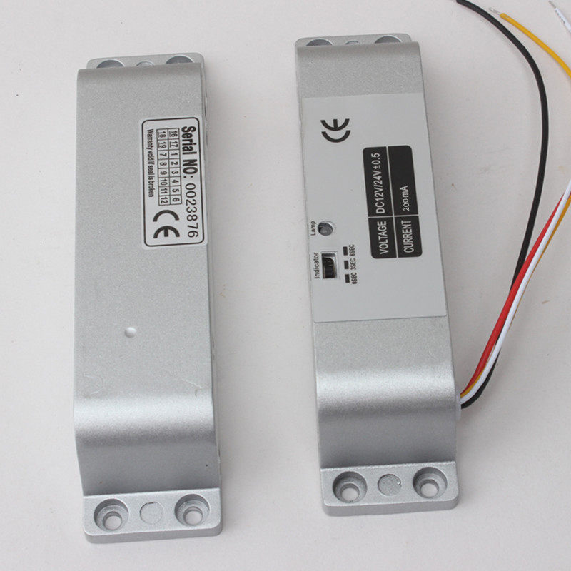 明装电插锁12v-24v四线低温锁上锁电锁插销锁门禁锁通电延时