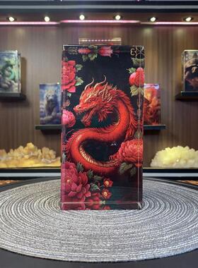 公司办公室新款水晶砖居家玄关造景动物装饰品客厅装饰品摆件观赏