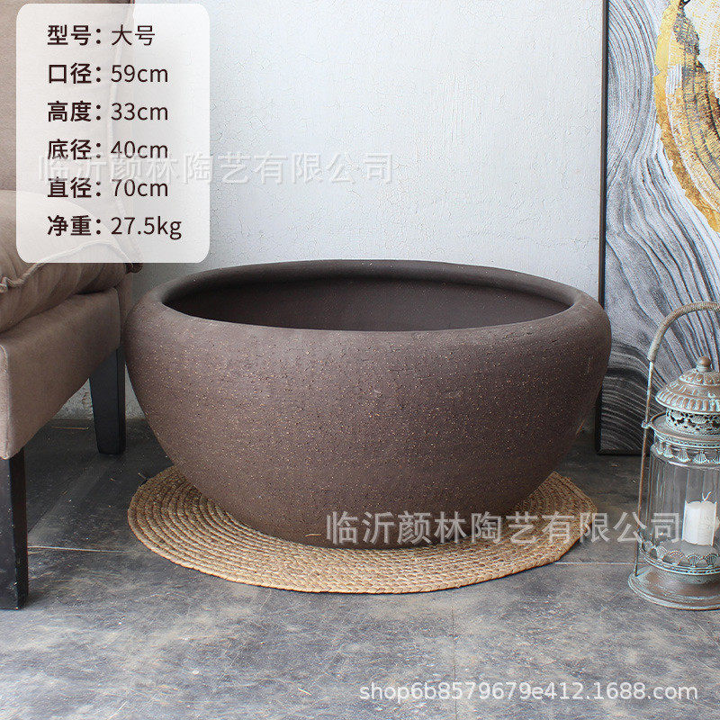 水养盆椭圆盆收口花盆睡莲鱼盆浅盆盆花钵大口缸矮花碗盆拼盘大盆