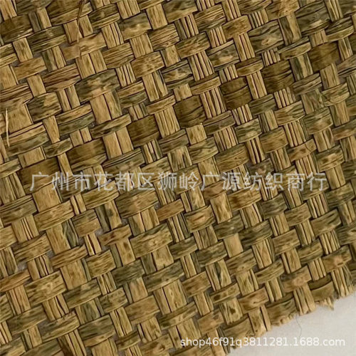 复古风草席十字平纹编织布拉菲草编织布草编包鞋帽材料批发