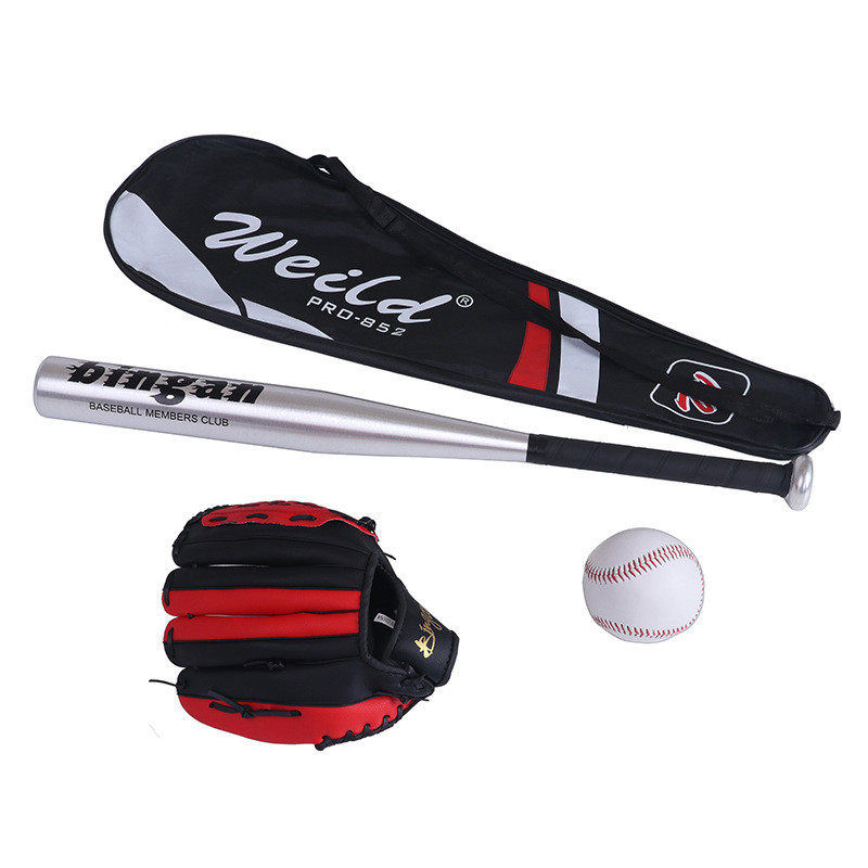 棒球套装儿童套装10.5寸棒球手套铝合金棒球棍棒学生款pvc软球