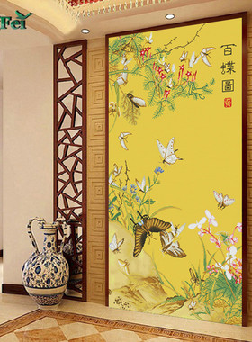 青飞精准印布新款大幅竖版百蝶图十字绣蝴蝶国画名画手工线绣