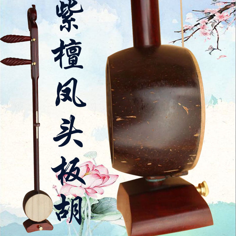 专业小叶紫檀凤头乐器板胡高音中音低音乐器评剧豫剧秦腔梆子歌曲
