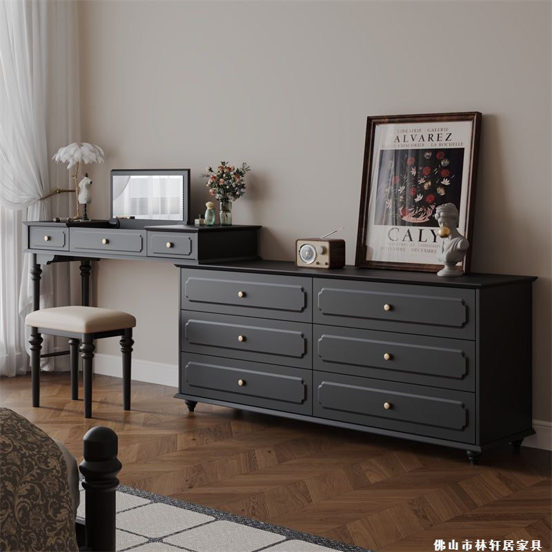 美式复古主卧床尾斗柜妆台一体美式复古主卧床尾斗柜妆台一体中古