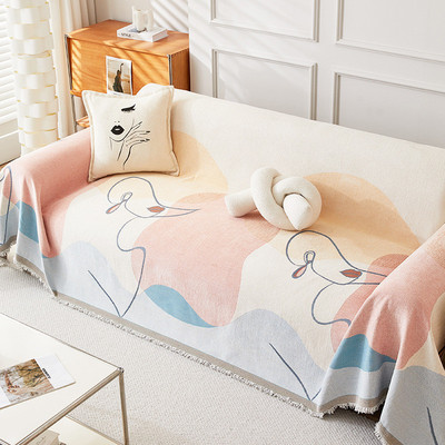 ins风雪尼尔套布四季通用防滑全包沙发套万能沙发巾全盖防猫抓垫