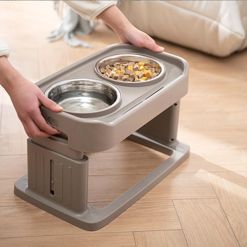宠物碗狗碗盆宠物喂食器食盆狗碗双碗升降桌食盆不锈钢碗批发