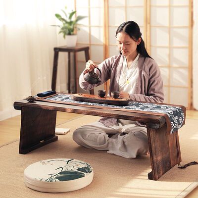 可折叠桐木国学桌禅意共鸣矮琴桌便携式古筝桌中式古琴桌凳书法桌