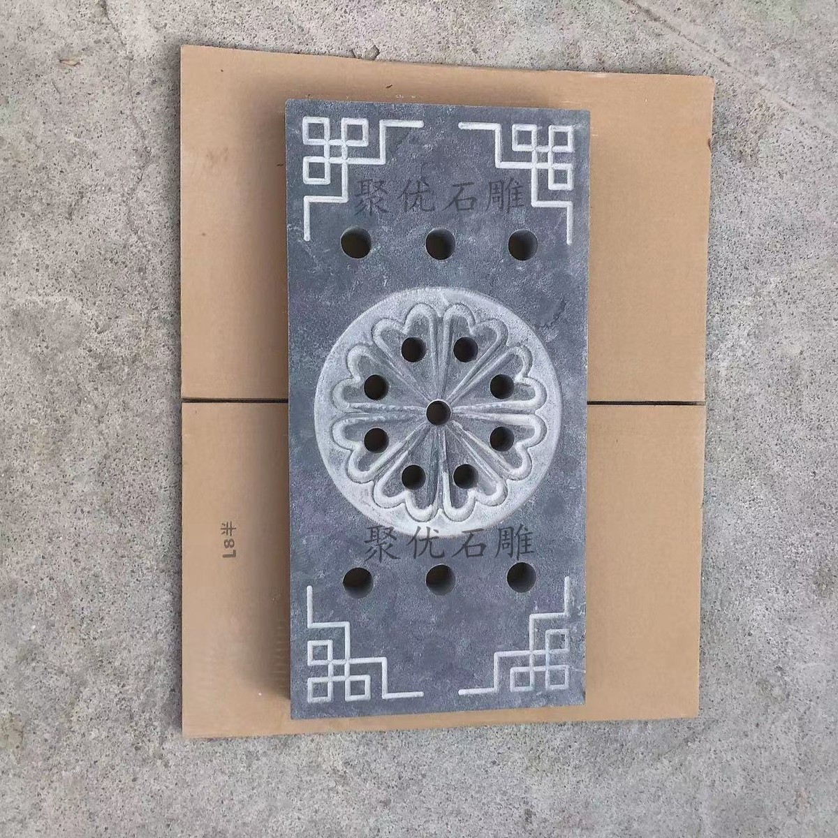 热销青石下水道盖板30x60长方形石材排水沟盖板大排水量井盖铜钱