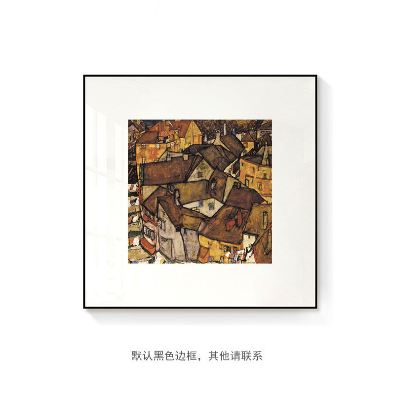 席勒油画艺术小众设现代简约挂画客厅沙发背景墙装饰画壁画床头