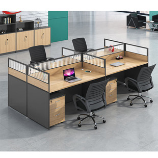 热销简约现代办公桌椅组合6人位职员办公室屏风单人4人隔断工作位
