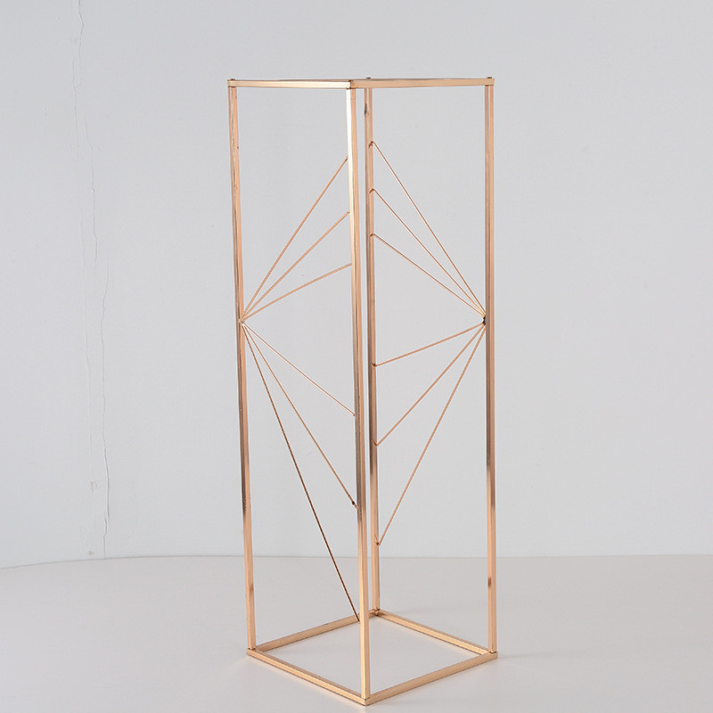 婚庆道具路引电镀金色批发架子婚礼花架摆件简约现代植物架可铁艺