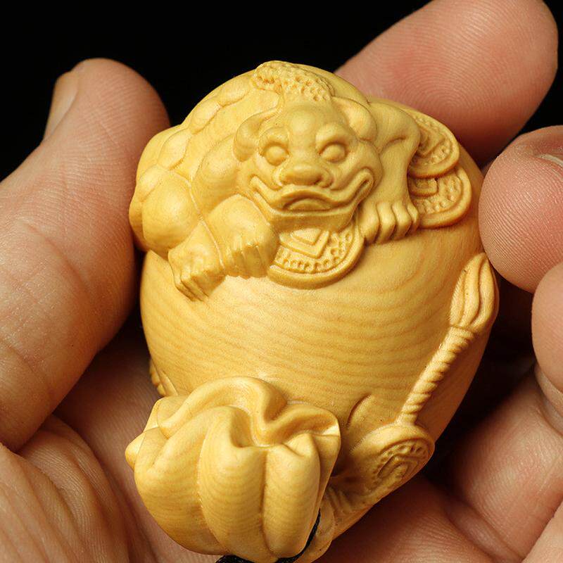 黄杨木雕批发厂家貔貅钱袋代代有福吊坠汽车用品挂件木质文玩把件