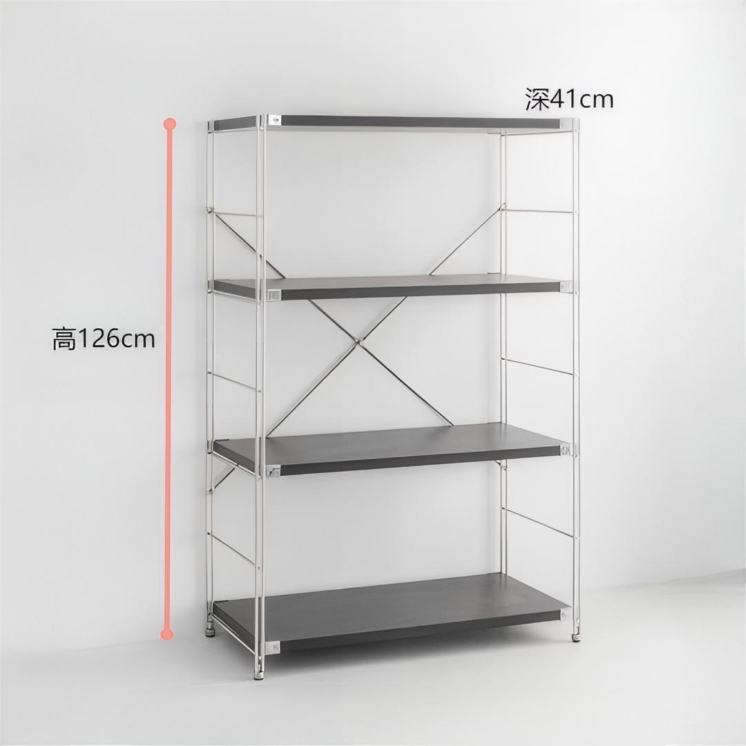 不锈钢置物架8mm实心支架客厅卧室厨房简约落地多层收纳架可调节