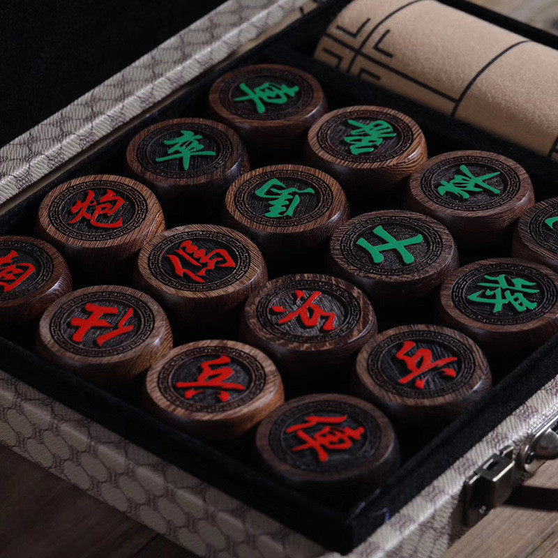 红木礼品批发非洲鸡翅木中国象棋木雕工艺品送长辈师友木质象棋
