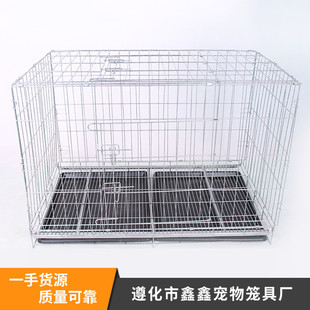 大中型犬狗笼子加密加粗角钢折叠金毛 阿拉斯加狗笼狗屋 鸡笼