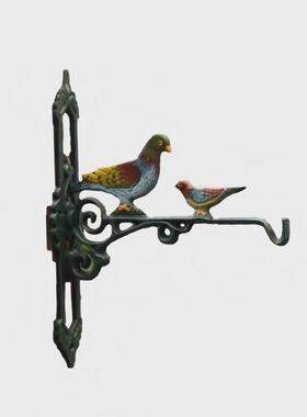 花篮铸铁鸽子挂钩户外庭院铁艺墙面装饰花架复古吊钩做旧悬挂