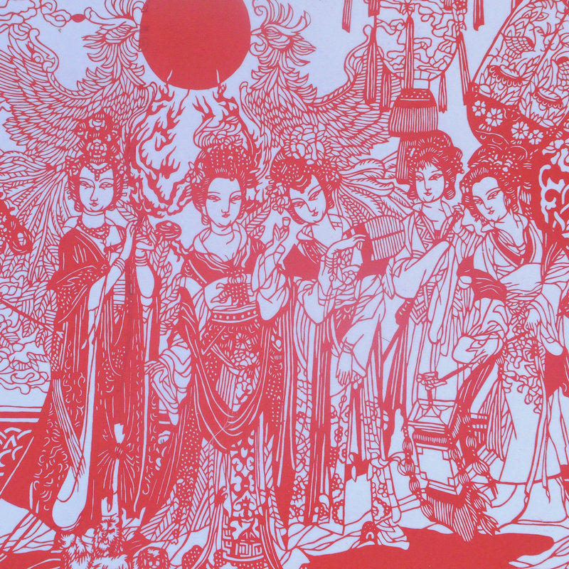 手工剪纸画古典人物故事画工艺中式挂画卷轴红楼梦剪纸画